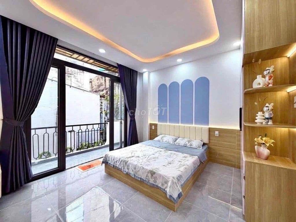 NHÀ CHU VĂN AN P12 BÌNH THẠNH 4 TẦNG THANG MÁY HẺM XE HƠI 3.5 TỶ TL