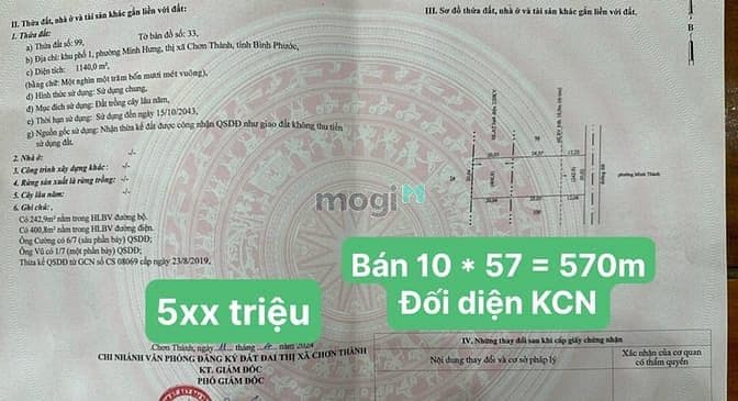 Đất Rẻ nhất thị trường 500 m - Gần KCN Becamex gd 1 - Chơn Thành – BP - Ảnh 2