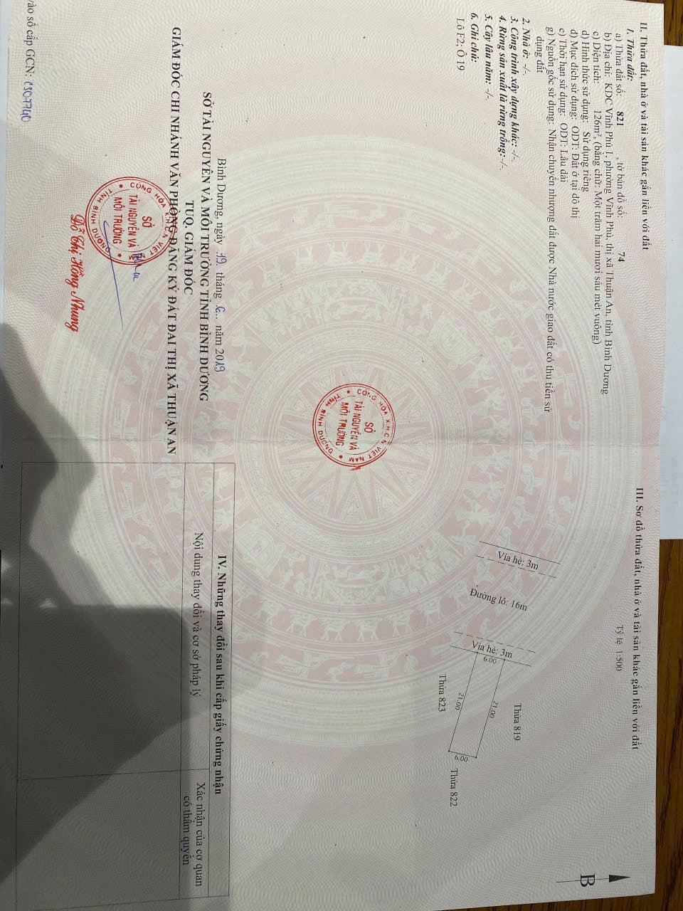 Bán đất P. Vĩnh Phú, Tp. Thuận An, T. Bình Dương - Ảnh 3