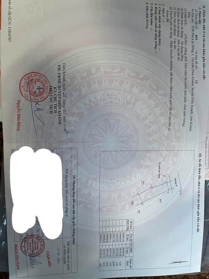 Bán đất H. Diên Khánh, T. Khánh Hòa