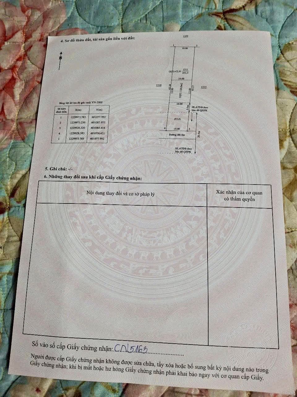 Bán đất P. Hòa Lợi, Tx. Bến Cát, T. Bình Dương