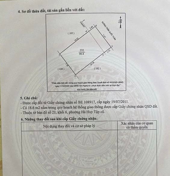 Bán nhà riêng Đ. Lý Tự Trọng, Tp. Vinh, T. Nghệ An