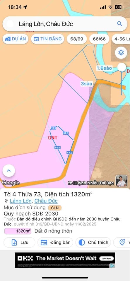 Bán đất X. Láng Lớn, H. Châu Đức, T. Bà Rịa - Vũng Tàu