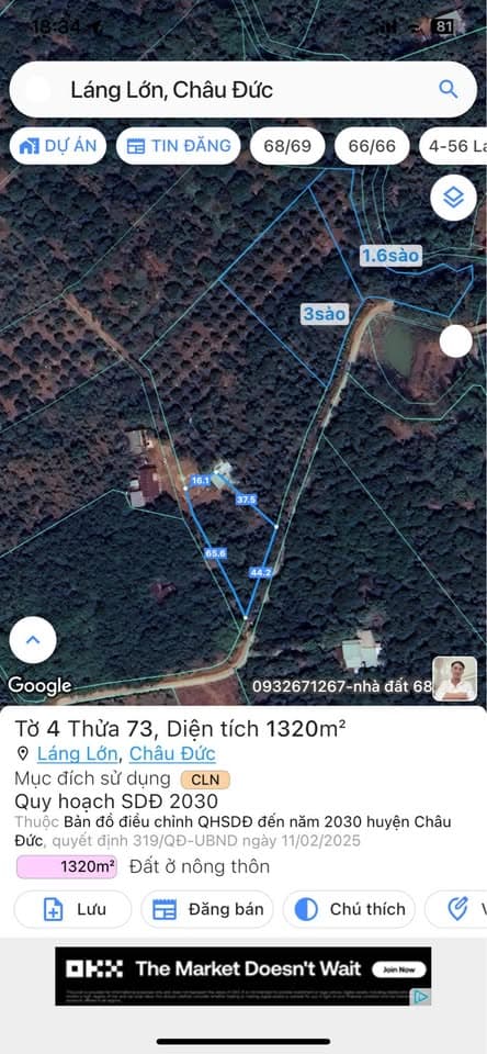 Bán đất X. Láng Lớn, H. Châu Đức, T. Bà Rịa - Vũng Tàu - Ảnh 2